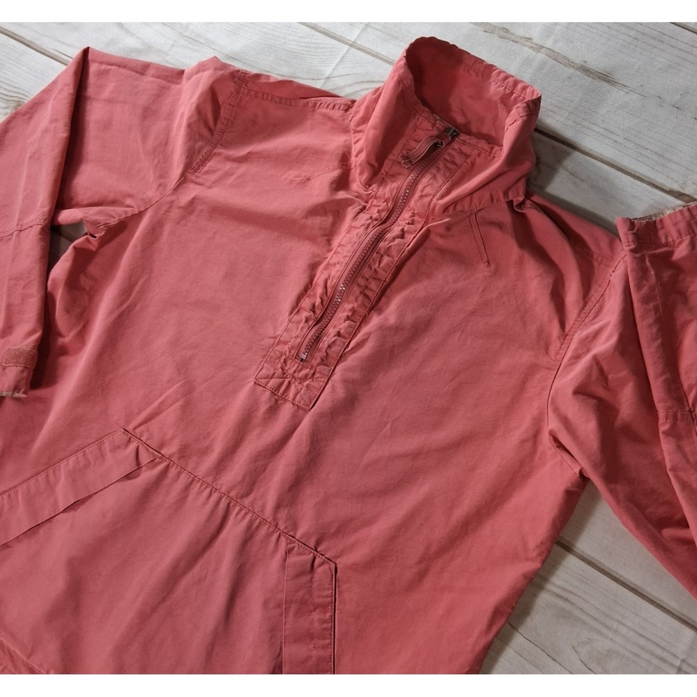 Columbia Sportswear Anorak Jacket Women's Large Coral Pink 1/2 Zip Cotton Sz L